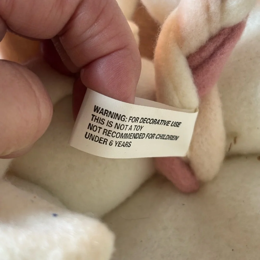 Cream & Pink Plush Bunny Basket